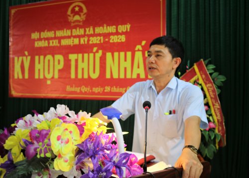 Ảnh 2. Đồng chí Đoàn Văn Cảnh  Huyện ủy viên, Bí thư Đảng ủy khai mạc và chủ trì kỳ họp HĐND xã, nhiệm kỳ 2021-2026.JPG